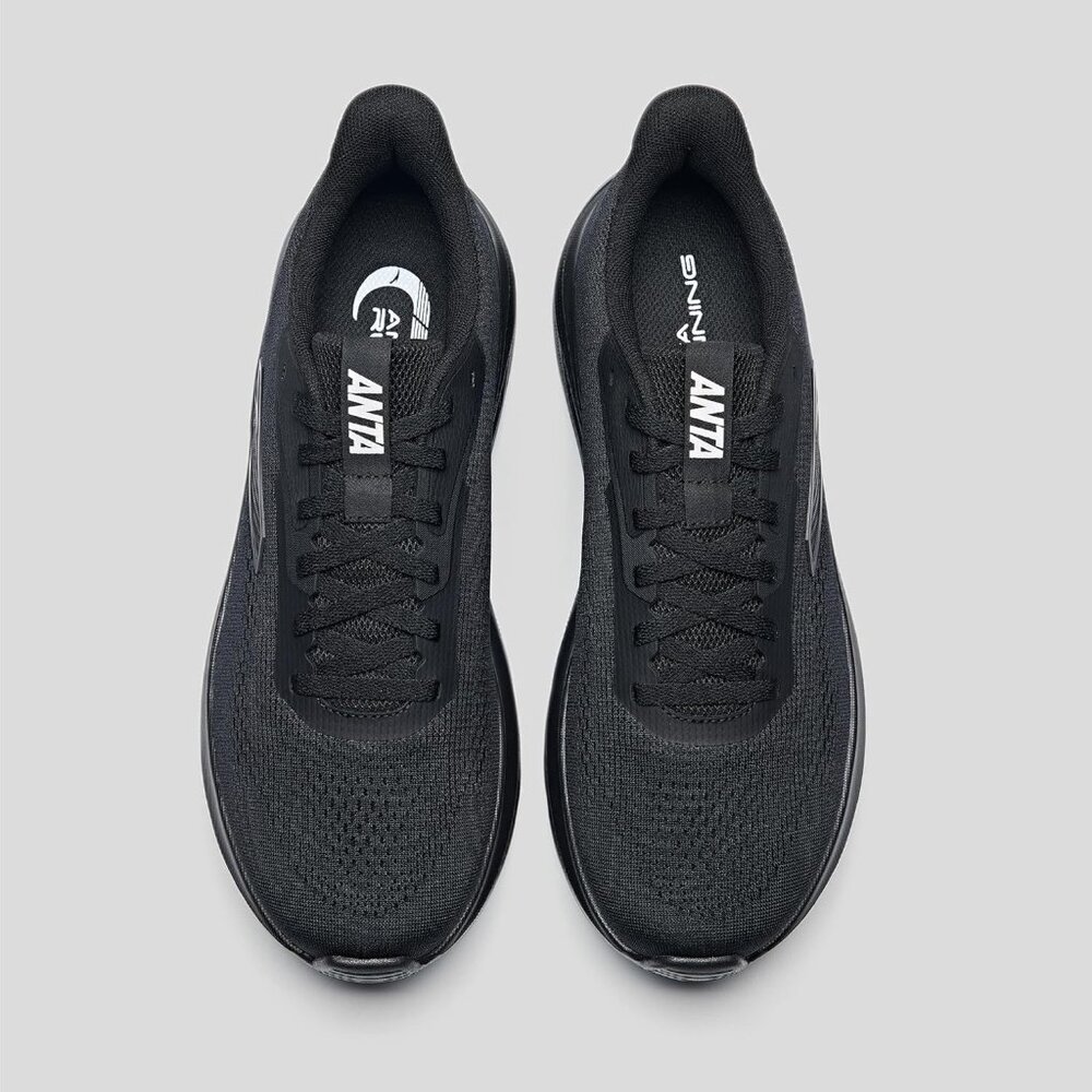 Men’s All Black Comfortable Running Trainers Jogging Walking Athletic Shoes - Picture 5 of 7